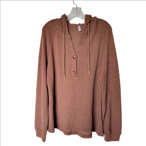 DOKOTOO Brown Hooded Sweater Size XL